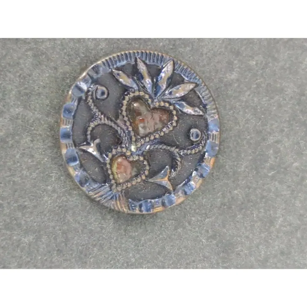LOT KK of 10 Antique Vintage Victorian Brass Mixed Materials Buttons ESTATE FIND